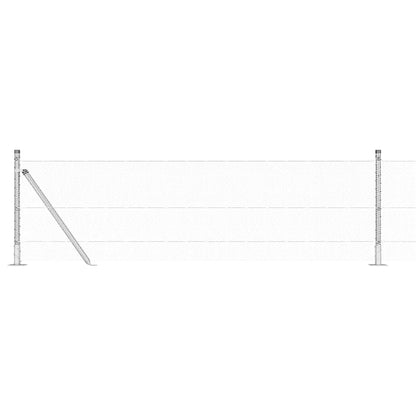 Zaun mit Pfosten Silber 0,5 x 25 m PVC-beschichteter Stahl