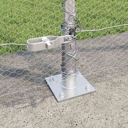 Zaun mit Pfosten Silber 0,5 x 25 m PVC-beschichteter Stahl