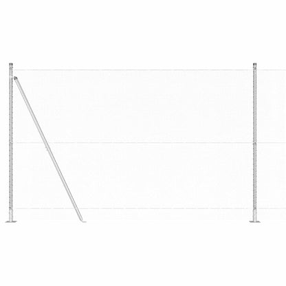 Zaun mit Pfosten Silber 1.5 x 25 m PVC-beschichteter Stahl