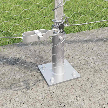 Zaun mit Pfosten Silber 1,5 x 25 m PVC-beschichteter Stahl