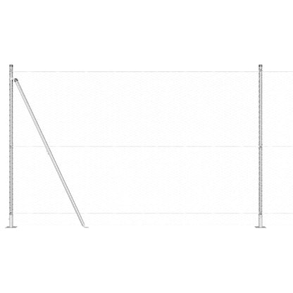 Zaun mit Pfosten Silber 1.5 x 25 m PVC-beschichteter Stahl