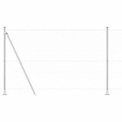 Zaun mit Pfosten Silber 1.5 x 25 m PVC-beschichteter Stahl