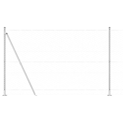 Zaun mit Pfosten Silber 1.5 x 25 m PVC-beschichteter Stahl