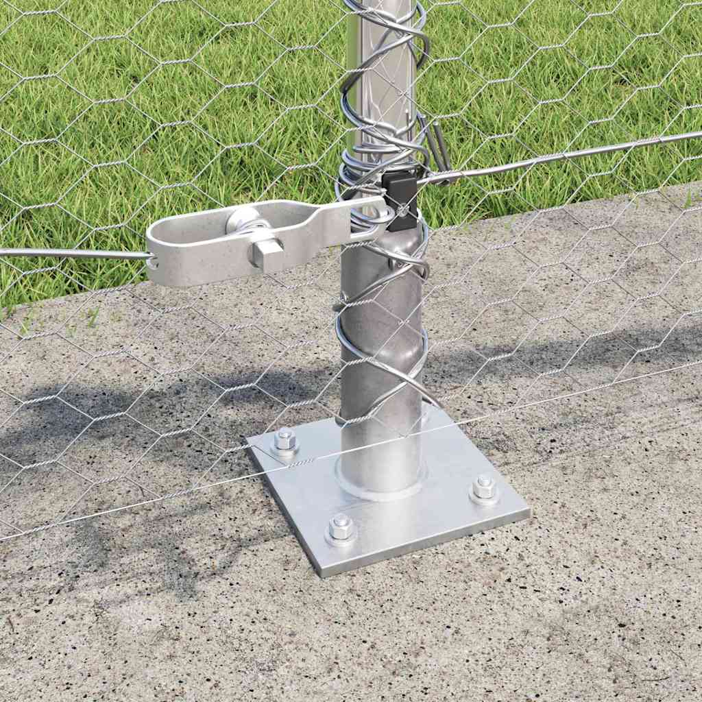 Zaun mit Pfosten Silber 0.4 x 50 m PVC-beschichteter Stahl