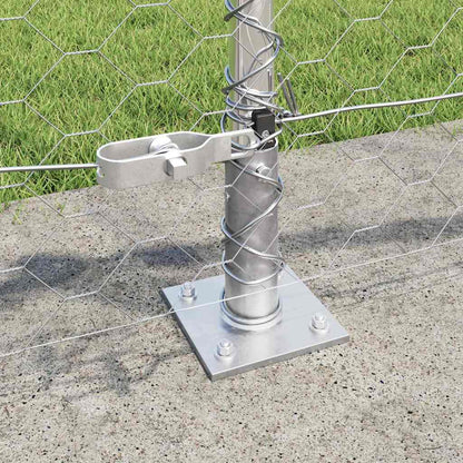 Zaun mit Pfosten Silber 0,6 x 100 m PVC-beschichteter Stahl