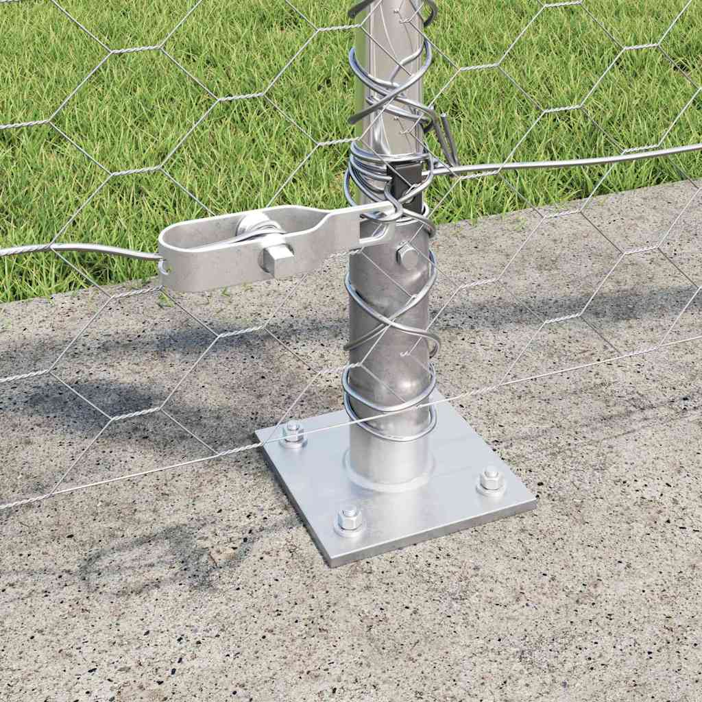 Zaun mit Pfosten Silber 0,8 x 100 m PVC-beschichteter Stahl