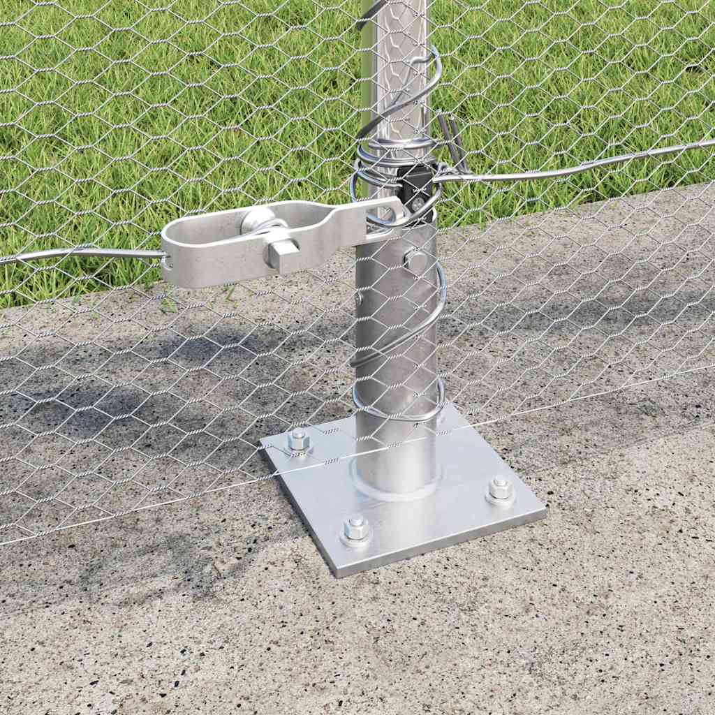 Zaun mit Pfosten Silber 1 x 100 m PVC-beschichteter Stahl