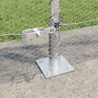 Zaun mit Pfosten Silber 1 x 100 m PVC-beschichteter Stahl