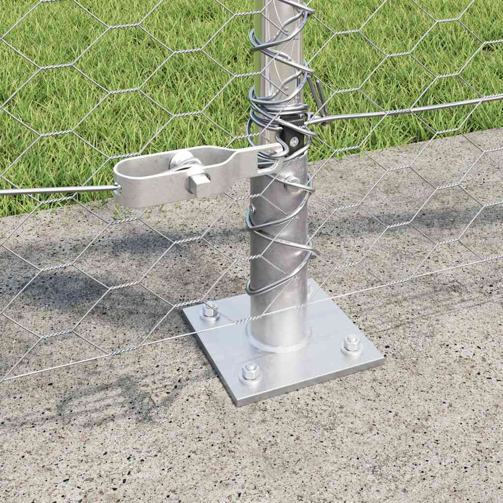 Zaun mit Pfosten Silber 1 x 100 m PVC-beschichteter Stahl