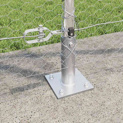 Zaun mit Pfosten Silber 1,2 x 100 m PVC-beschichteter Stahl