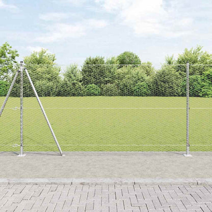 Zaun mit Pfosten Silber 1,2 x 100 m PVC-beschichteter Stahl
