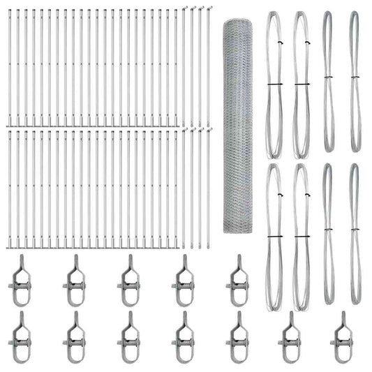 Zaun mit Pfosten Silber 1,2 x 100 m PVC-beschichteter Stahl