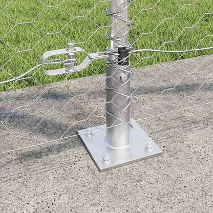 Zaun mit Pfosten Silber 1,2 x 100 m PVC-beschichteter Stahl