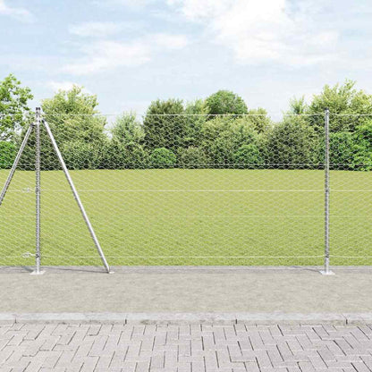 Zaun mit Pfosten Silber 1,2 x 100 m PVC-beschichteter Stahl
