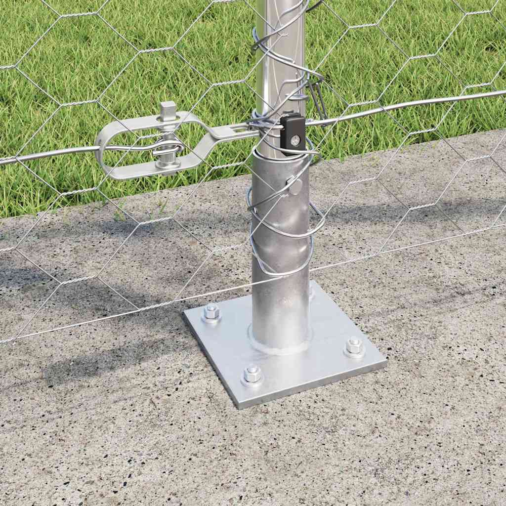 Zaun mit Pfosten Silber 1,2 x 100 m PVC-beschichteter Stahl