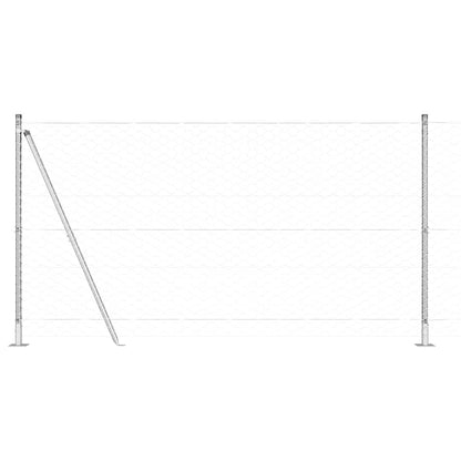 Zaun mit Pfosten Silber 1,2 x 100 m PVC-beschichteter Stahl