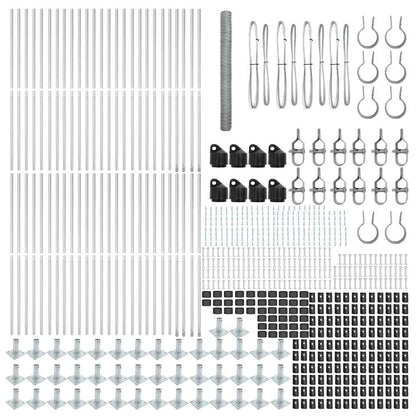 Zaun mit Pfosten Silber 1,4 x 100 m PVC-beschichteter Stahl