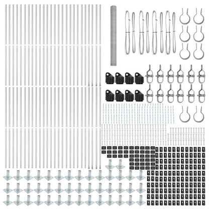Zaun mit Pfosten Silber 1,5 x 100 m PVC-beschichteter Stahl