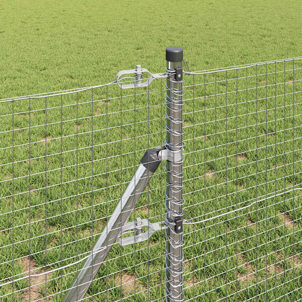 Zaun mit Pfosten Silber 0,4 x 10 m Stahl