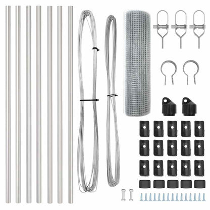 Zaun mit Pfosten Silber 0,4 x 10 m Stahl