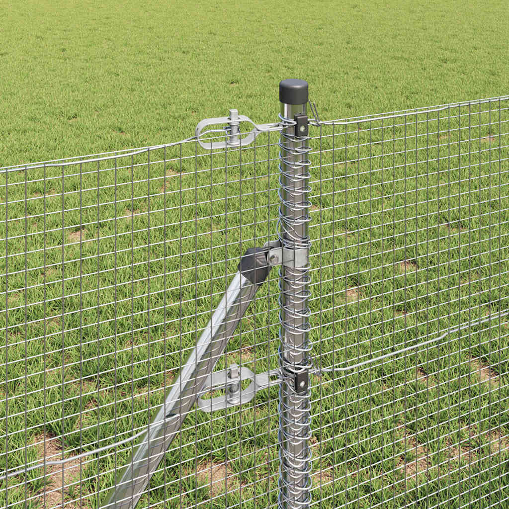 Zaun mit Pfosten Silber 0,8 x 10 m Stahl