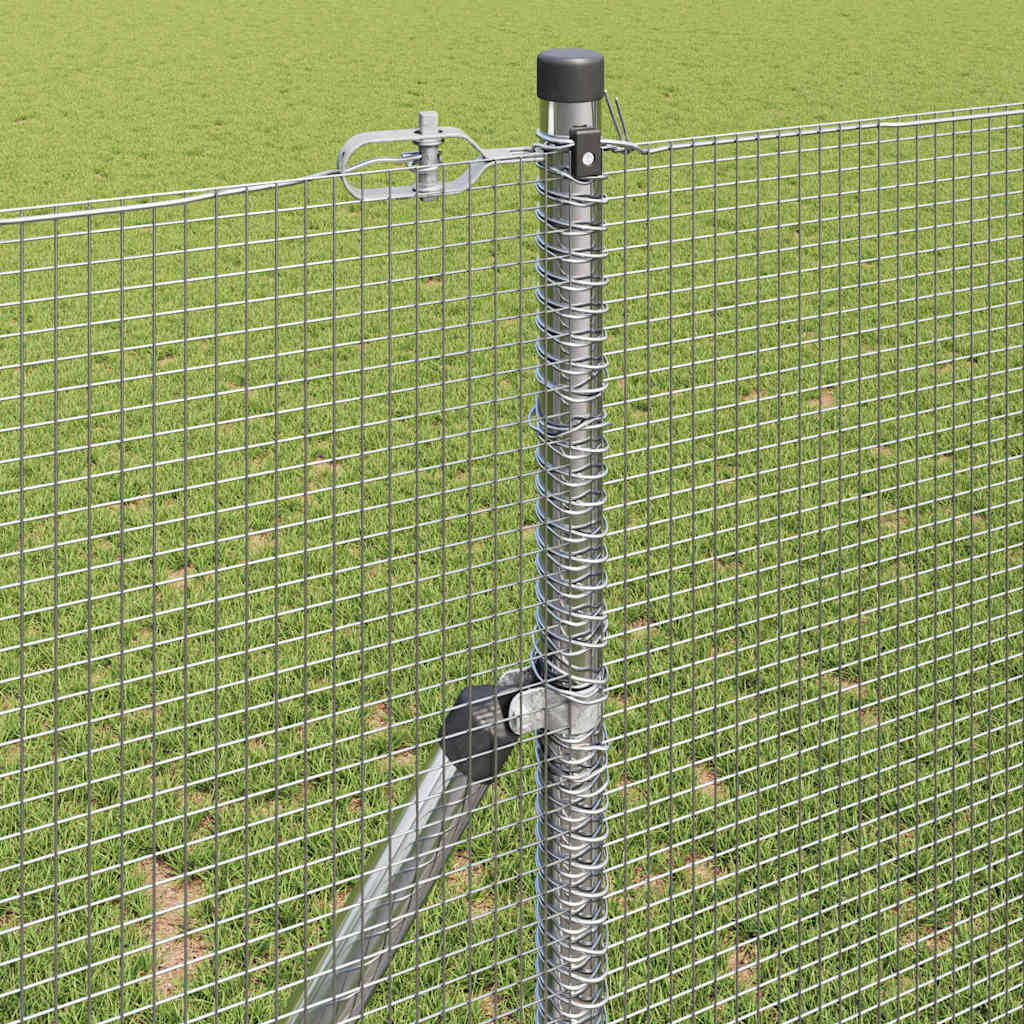 Zaun mit Pfosten Silber 1,4 x 10 m Stahl