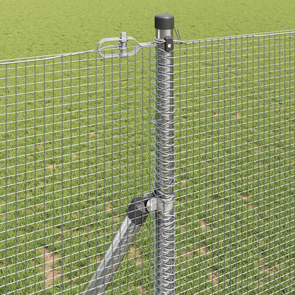 Zaun mit Pfosten Silber 1,4 x 10 m Stahl