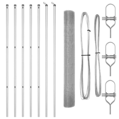 Zaun mit Pfosten Silber 1,4 x 10 m Stahl