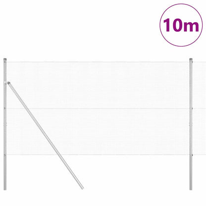 Zaun mit Pfosten Silber 1.4 x 10 m Stahl