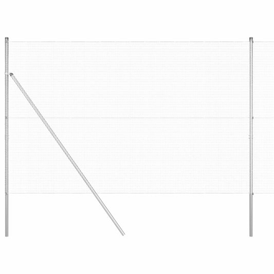 Zaun mit Pfosten Silber 1.5 x 10 m Stahl