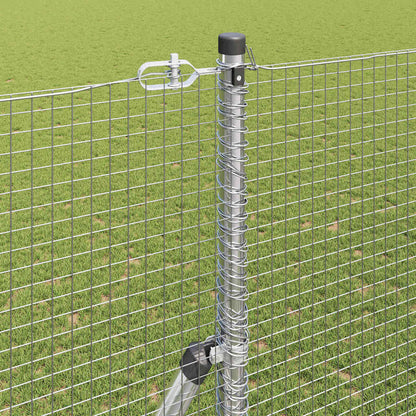 Zaun mit Pfosten Silber 1,5 x 10 m Stahl