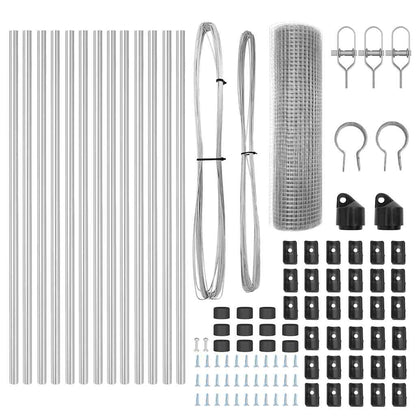 Zaun mit Pfosten Silber 0,5 x 25 m Stahl