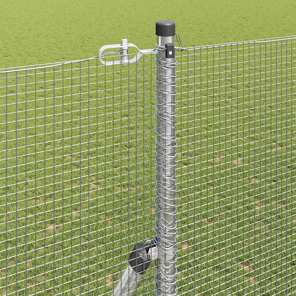 Zaun mit Pfosten Silber 1,5 x 25 m Stahl