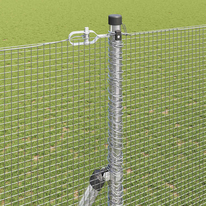 Zaun mit Pfosten Silber 1,5 x 25 m Stahl
