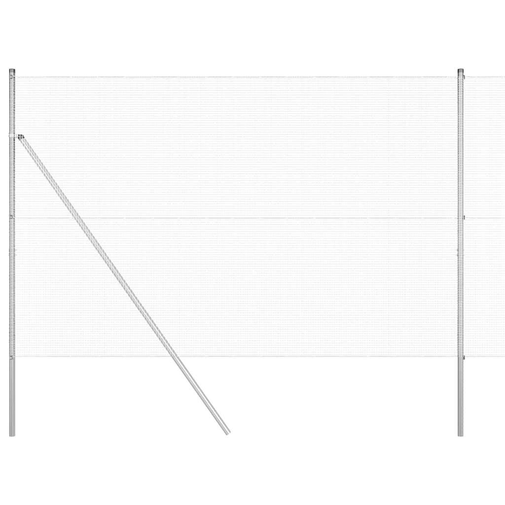 Zaun mit Pfosten Silber 1.5 x 25 m Stahl