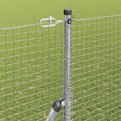 Zaun mit Pfosten Silber 1,5 x 25 m Stahl