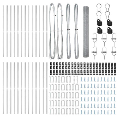 Zaun mit Pfosten Silber 1,2 x 50 m Stahl