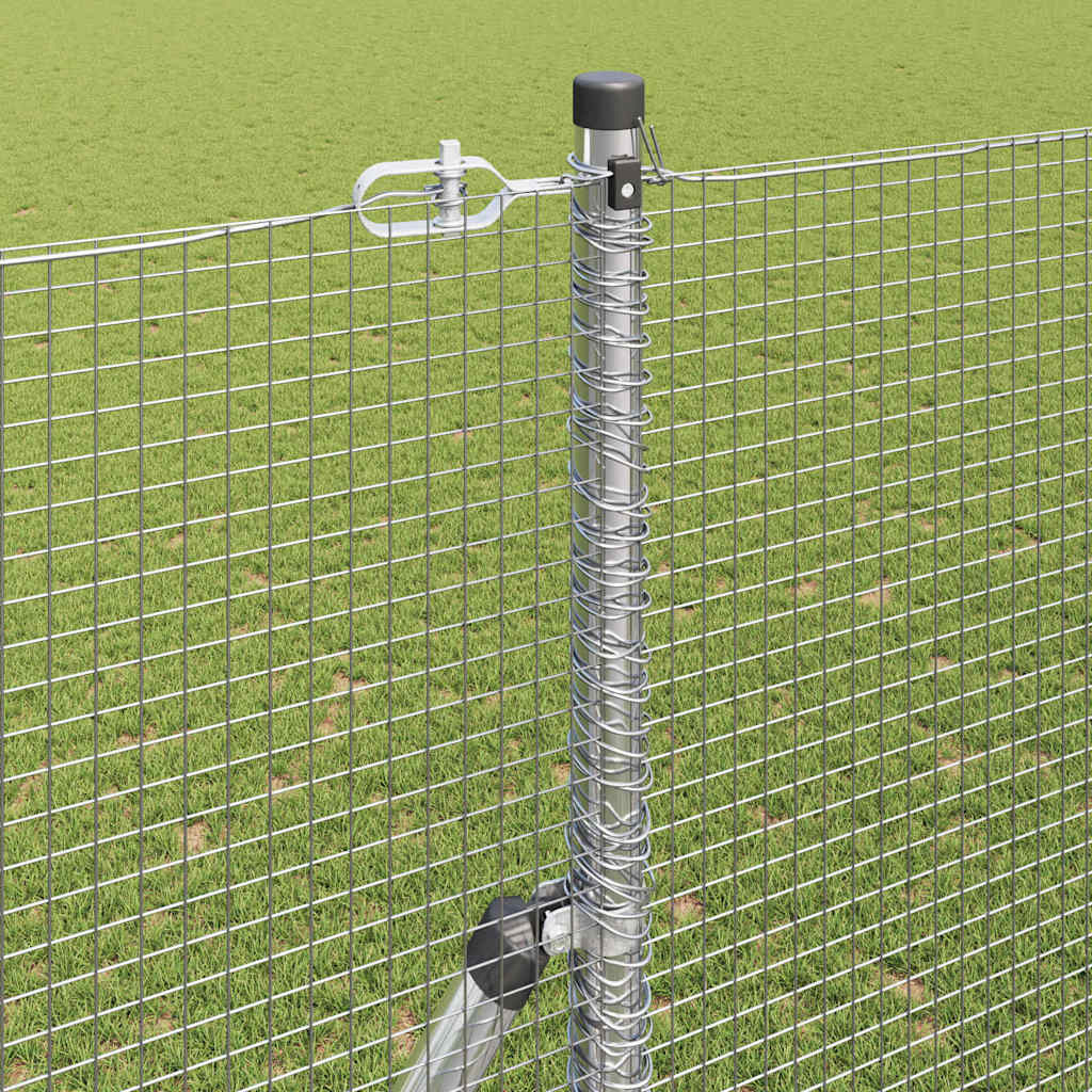 Zaun mit Pfosten Silber 1,6 x 50 m Stahl