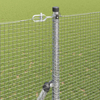 Zaun mit Pfosten Silber 1,6 x 50 m Stahl