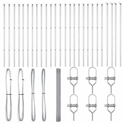Zaun mit Pfosten Silber 1.6 x 50 m Stahl