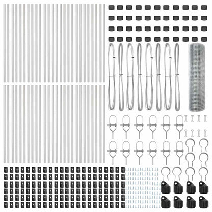 Zaun mit Pfosten Silber 0,6 x 100 m Stahl