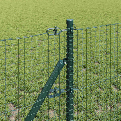 Zaun mit Pfosten Grün 0,4 x 10 m Stahl