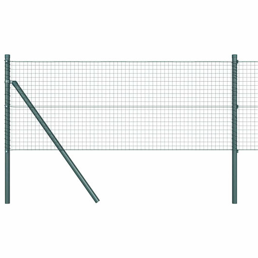 Zaun mit Pfosten Grün 0,4 x 10 m Stahl