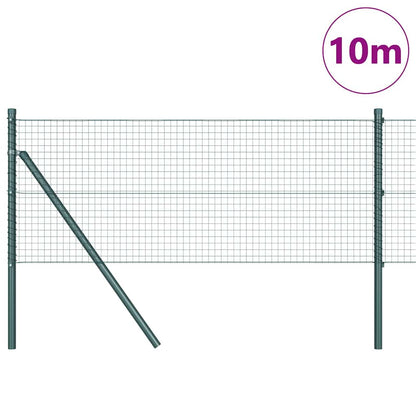 Zaun mit Pfosten Grün 0,4 x 10 m Stahl