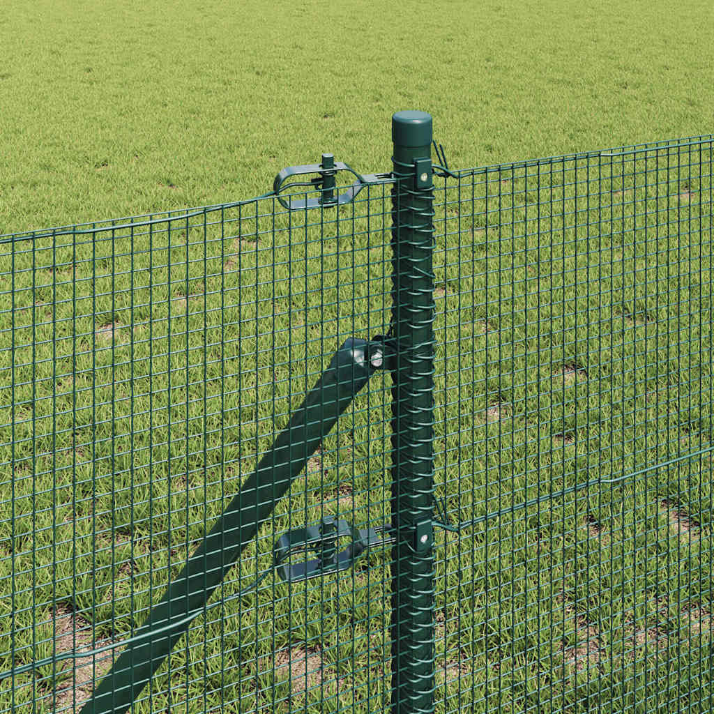 Zaun mit Pfosten Grün 0,8 x 10 m Stahl
