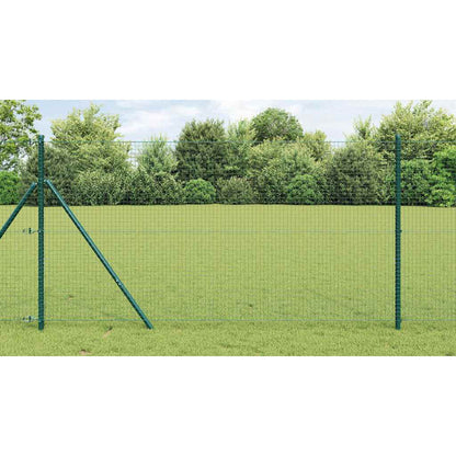 Zaun mit Pfosten Grün 1 x 10 m Stahl