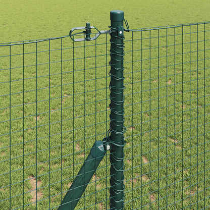 Zaun mit Pfosten Grün 1 x 10 m Stahl