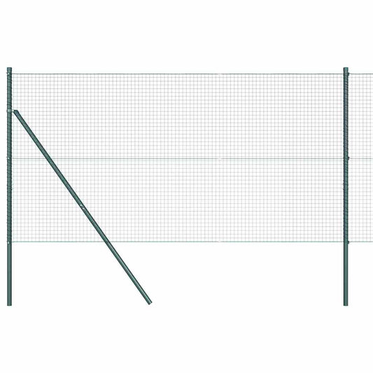 Zaun mit Pfosten Grün 1 x 10 m Stahl