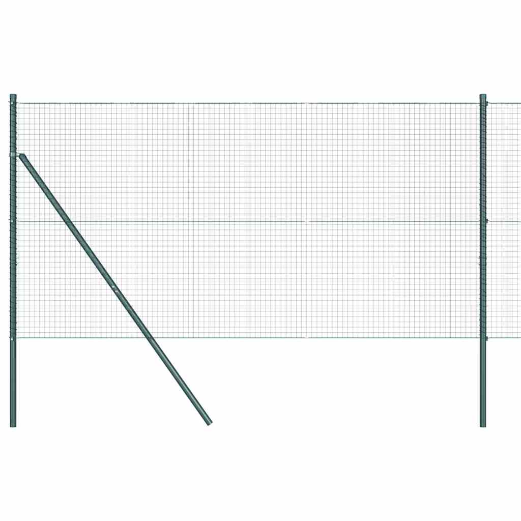 Zaun mit Pfosten Grün 1 x 10 m Stahl