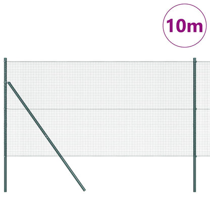 Zaun mit Pfosten Grün 1,2 x 10 m Stahl